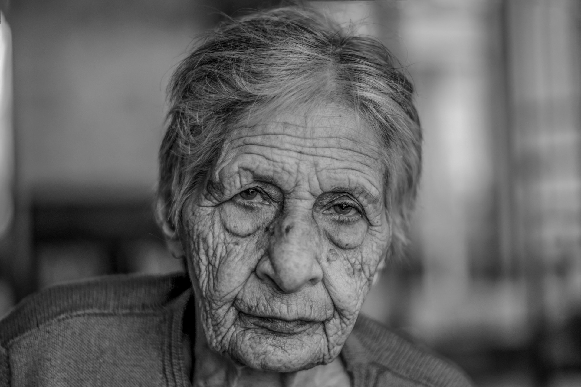 Portrait of an older woman looking thoughtful